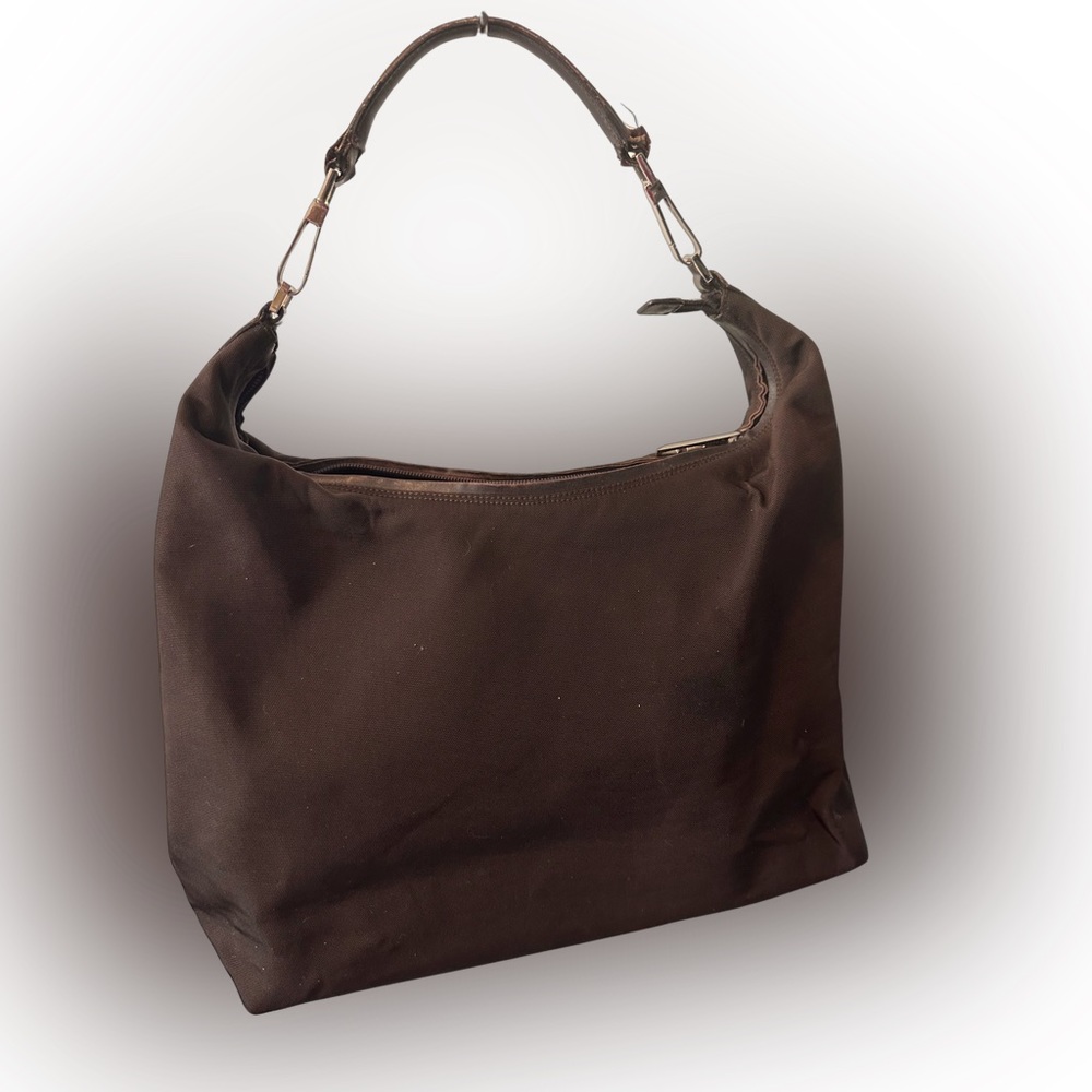 Gucci Auth Brown Canvas Hobo Bag
